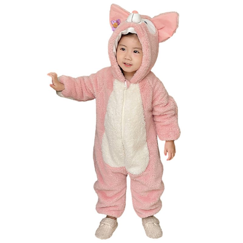 Mono de los niños del invierno la muchacha mono bebé lingna Beier coral fleece desgaste Otoño e Invierno ropa lindo