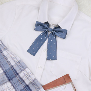 Japanese Style Cute Polka Dot Long Handle Girl Soft Girl Collar Flower Jk Uniform Bow Tie Student Preppy Style Accessories Competition