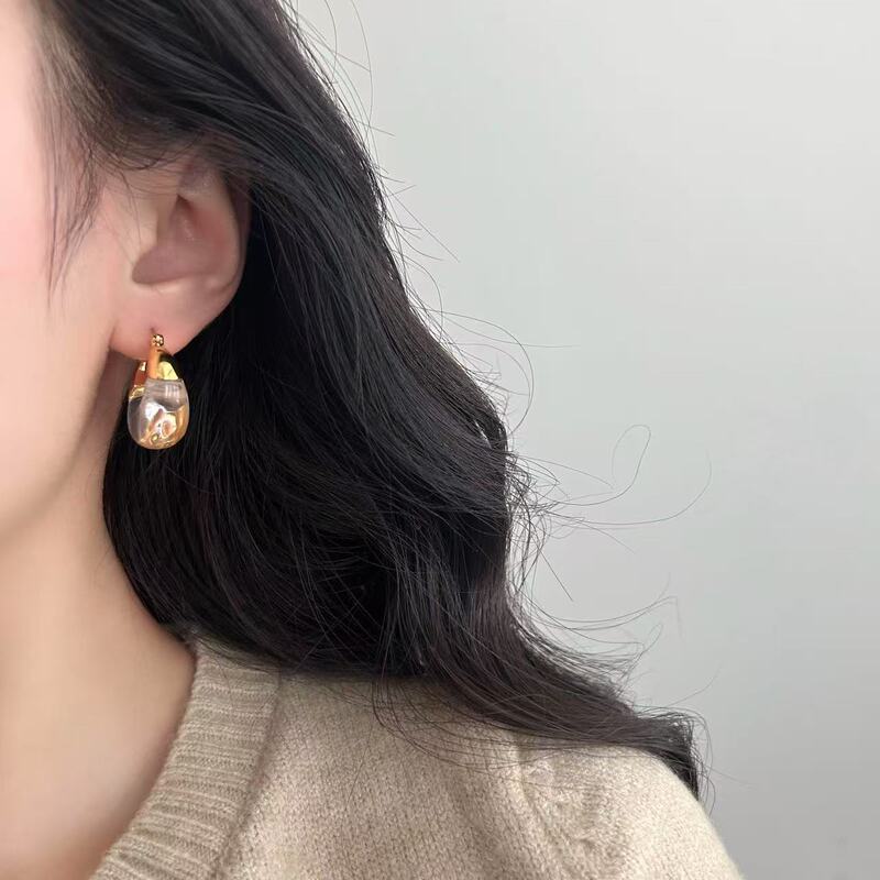 美拉德风树脂耳环耳扣小清新淑女复古耳饰通勤耳饰设计感小众批发|undefined