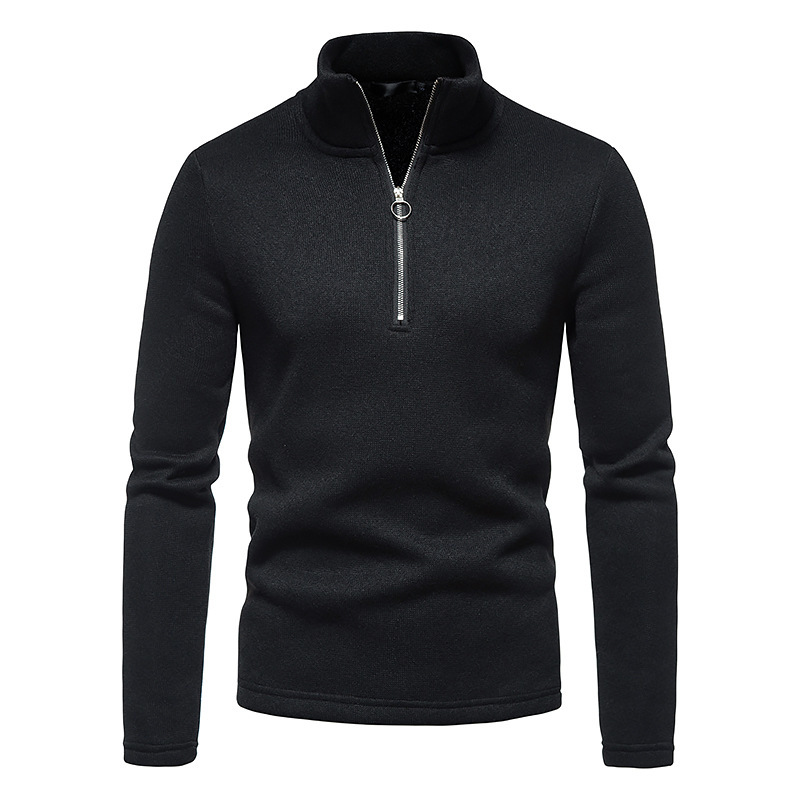 Herren Strickpullover Mit Reißverschluss Und Stehkragen_voghion.com