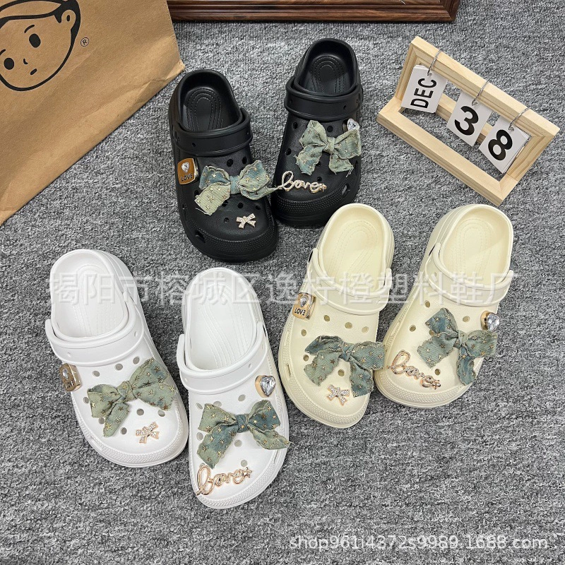 2025 новых летних сабо, милые, модные и универсальные пляжные сандалии, съемная обувь и сандалии с цветами