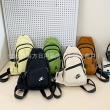 2025新款时尚休闲胸包耐尅斜挎包简约户外骑行包多隔层百搭双肩包