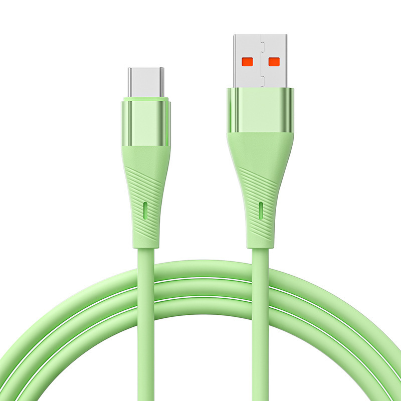 肌に優しい液体シリコーンデータケーブル 6A 超高速充電 Apple Huawei Android 携帯電話充電ケーブル 100 ワットに適しています|undefined