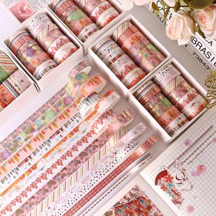 Yida Culture Cross-Border Flower Color Series Bronzing Washi Tape and Paper Handbook Sticker Tape Wholesale
