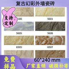 外壁タイル60 * 240mm条煉瓦農村別荘自建房模造幻彩タイル