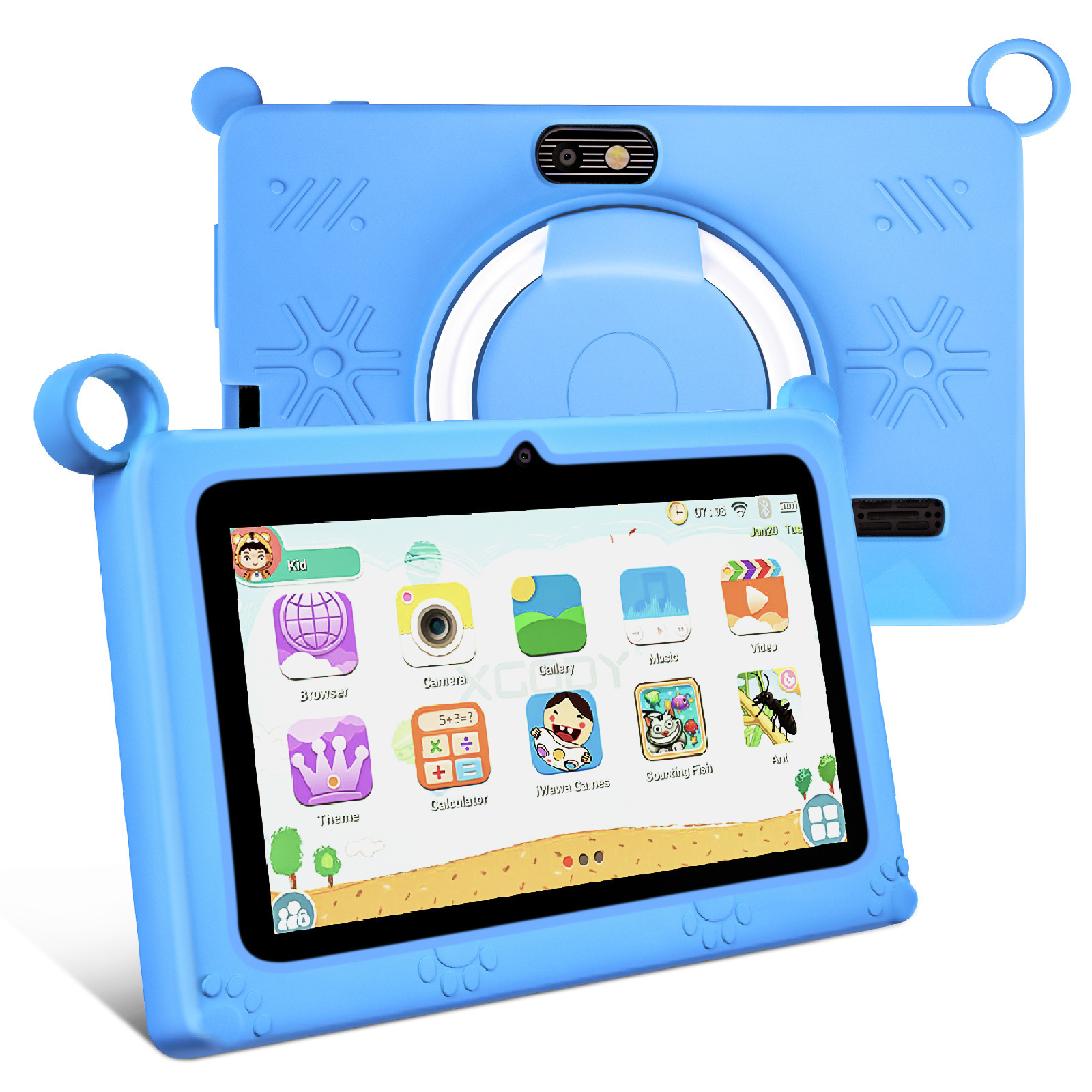 Anti-Drop 7inch Kidsren's Tablet Computer Wfi Version Mini Game Cross-Border Single Spot 4+64 Android 14 Free Leather Case