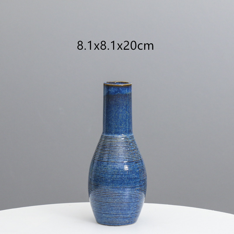 Cerámica moderna simple pequeña boca florero decoración Nordic salón escritorio arreglo floral flor seca decoración del hogar al por mayor