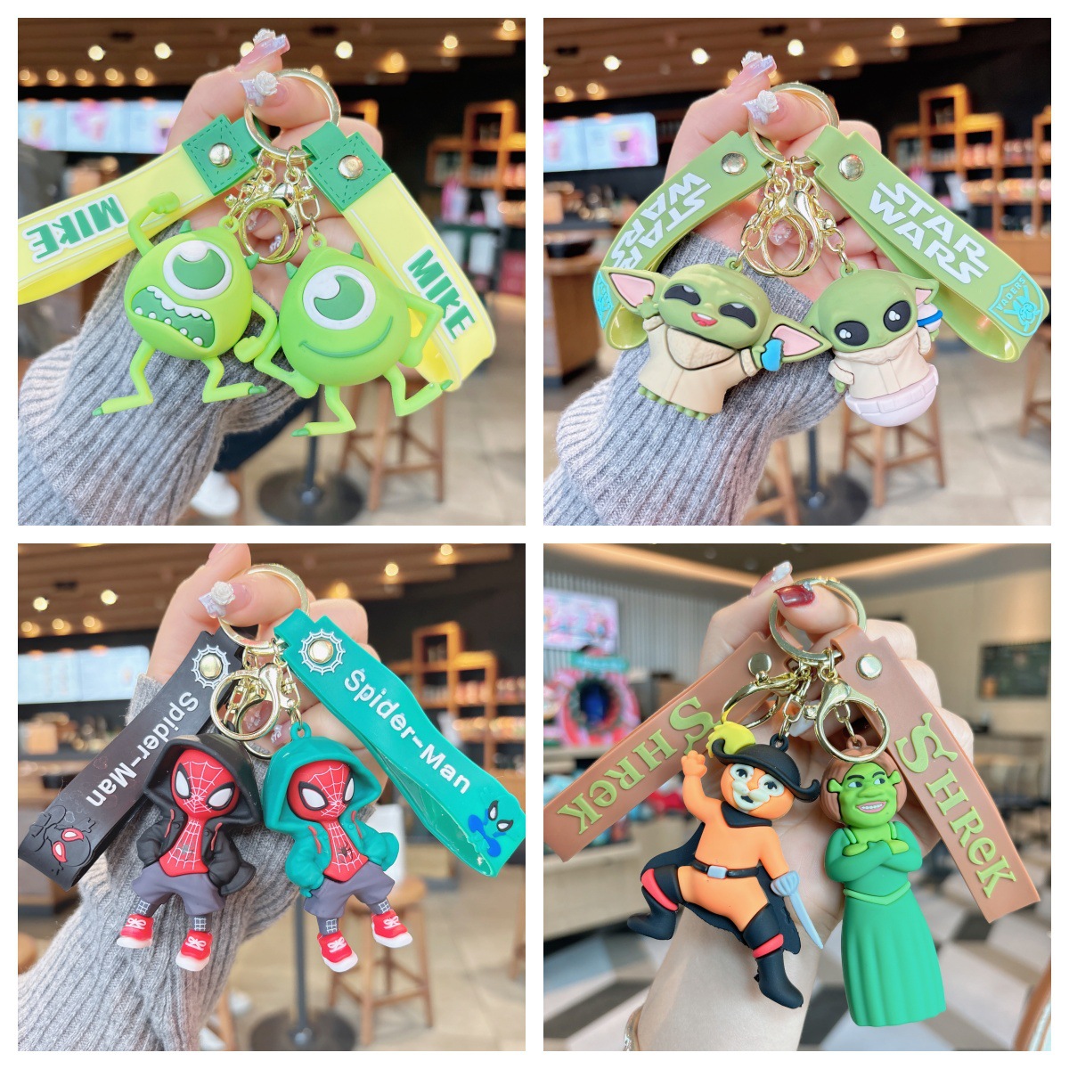 卡通爆款立体pvc系列钥匙扣 可爱大眼仔尤达宝宝学生书包挂件礼品