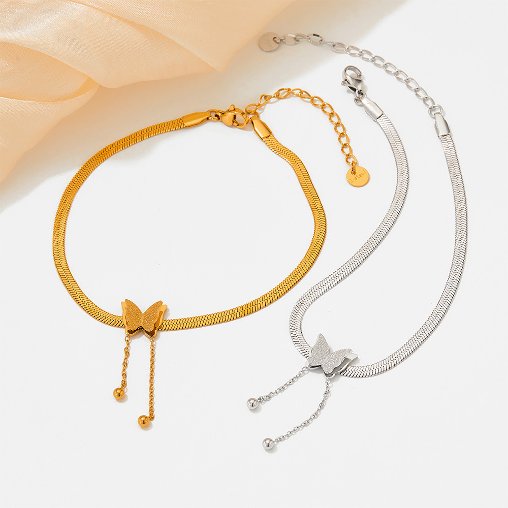 Sweet Butterfly Stainless Steel Plating Womenu0027S Anklet