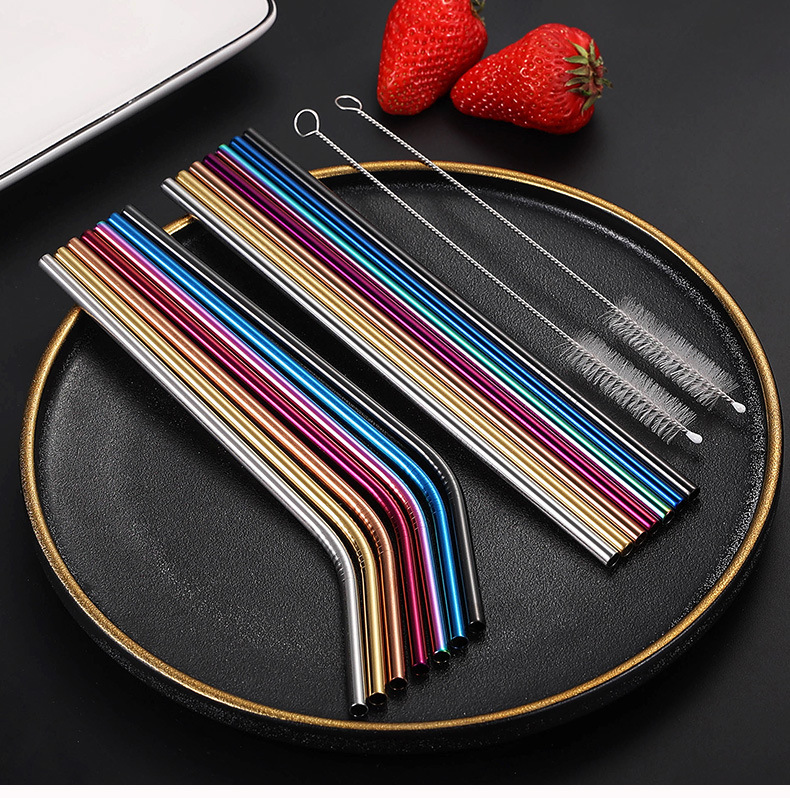Portable 304 Stainless Steel Straw Set
