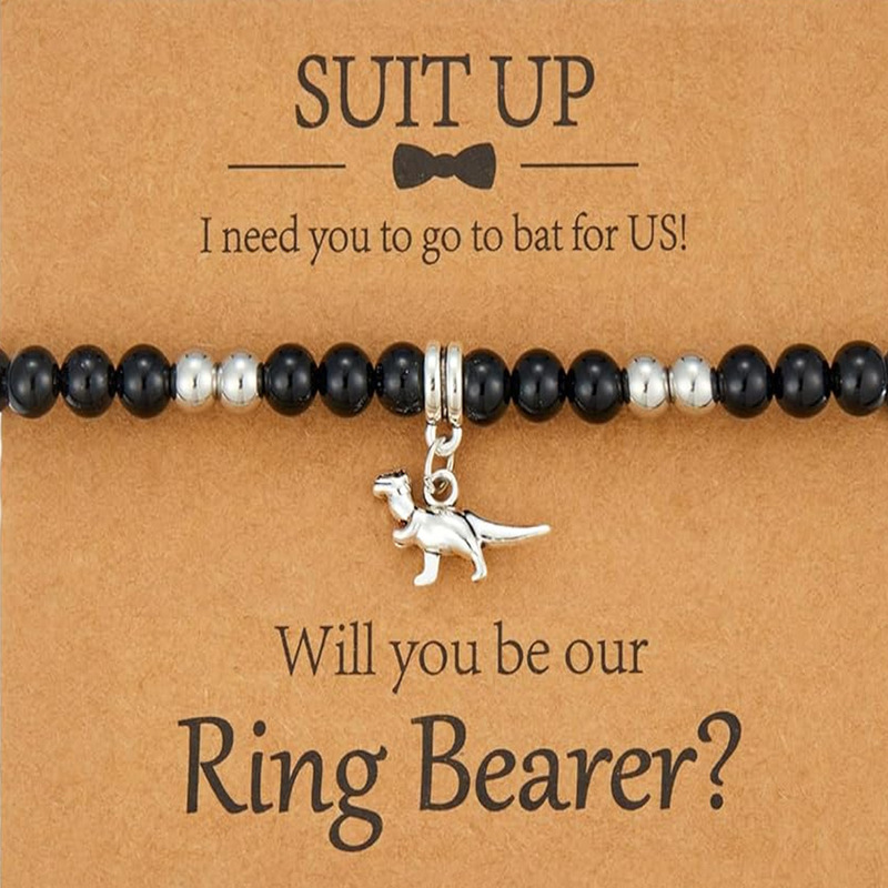 European and American New Style Black Frosted Stone Bracelet, Fashionable Dinosaur Personality Jewelry Bracelet, Holiday Commuting Party Gift