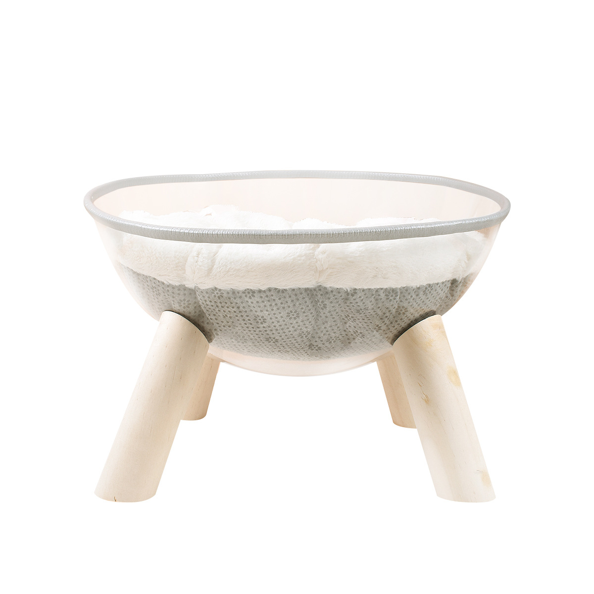 Cápsula espacial transparente para gatos, nido para gatos, marco de escalada para gatos, casa para gatos PET de madera maciza, sala de partos para gatos de madera esférica, universal para todas las estaciones
