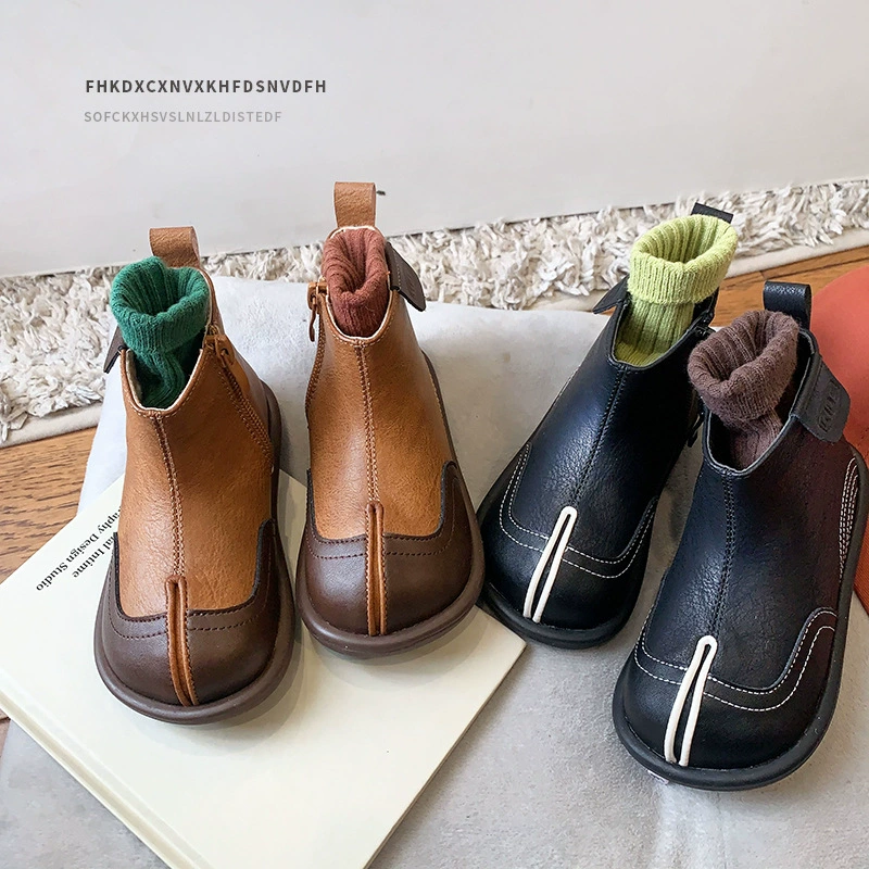 Детские сапоги Martin весной и осенью новые женские сапоги подиумы мальчиков короткие сапоги модные сапоги детские сапоги с мягким дном прилив