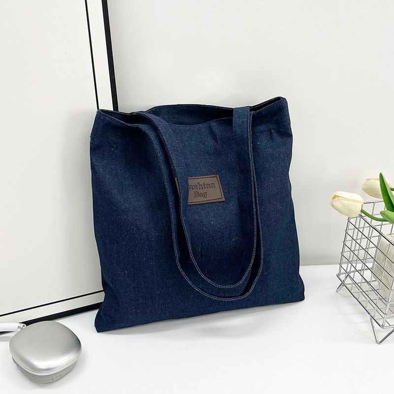 2025 nuevo bolso de hombro denim bolsa de compras de gran capacidad bolsa de ocio bolso escolar de estudiantes de arte simple
