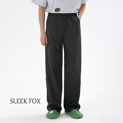 Autumn and winter style, non-iron, anti-wrinkle, drag-feeling straight trousers, all-matching loose design, Korean casual pants