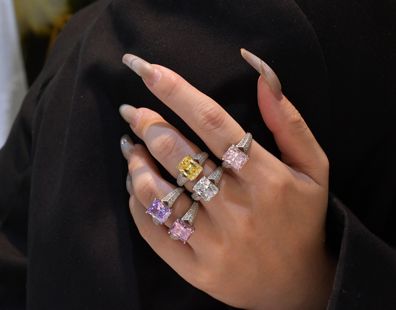 Fashion Geometric Sterling Silver Plating Zircon Rings 1 Piece