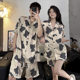 Wholesale pajamas women's 2024 new ice silk lovers outfit spring and autumn summer short sleeve thin men's home clothing suit