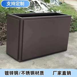 不锈钢花箱花架组合市政花坛售楼部外摆商业广场铁艺花槽市政景观