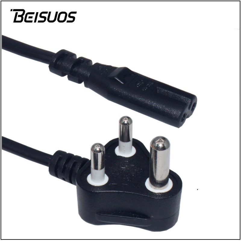 大南非三插8字尾电源延长线小南非尼泊尔电器设备用线八字C8C7尾