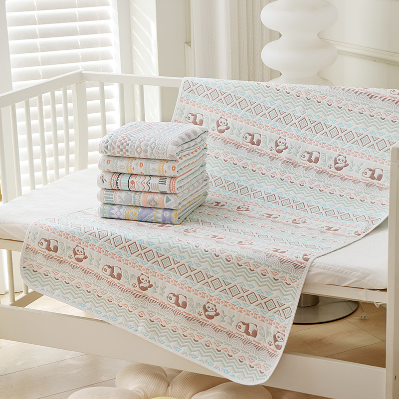 Six-Layer Gauze Soft Mat Kidsren's Bed Sheetss Four-Season Cotton Gauze Bed Mat Infant Washable Gauze Constant Temperature Bed Sheetss