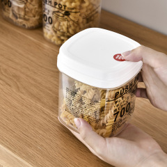 Covered Storage Box Transparent Plastic Push-Button Storage Jar Drawer Small Item Organizer Snack Cookie Sorting Storage Box