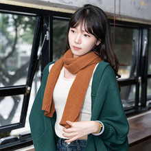 秋冬新款针织围巾纯色软糯情侣时尚百搭简约韩系学生基础保暖围脖