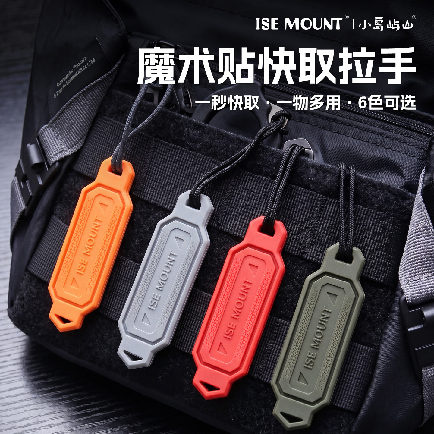 Ise Mount Velcro Quick-Release Handle Edc Tool Holder Keychain Bag Accessories