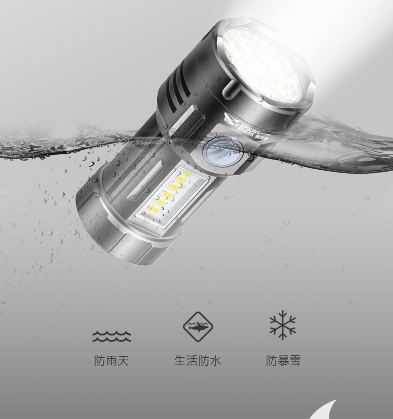 Takeaway Flashlight, Small, Portable, Strong Light, Outdoor, Multi-Functional, Magnetic, Super Bright, Durable, New Type, Rechargeable
