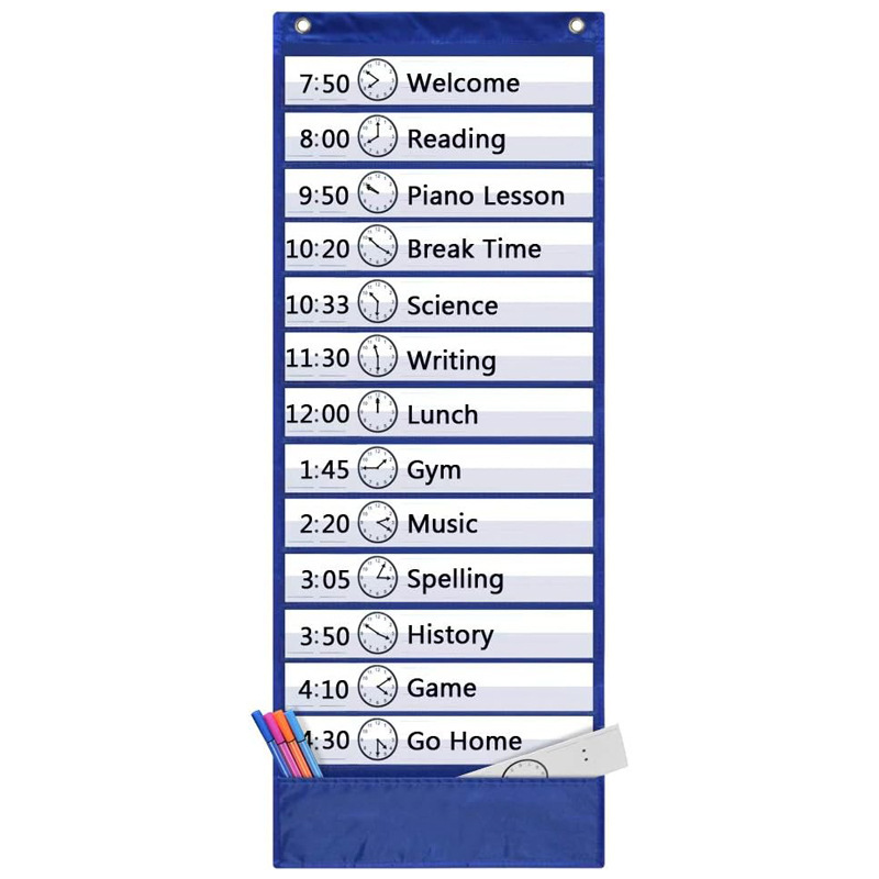 Amazon Hot Selling Daily Classroom Schedule Schedule Pocket Chart Perfect for Classroom Office School Home Maker