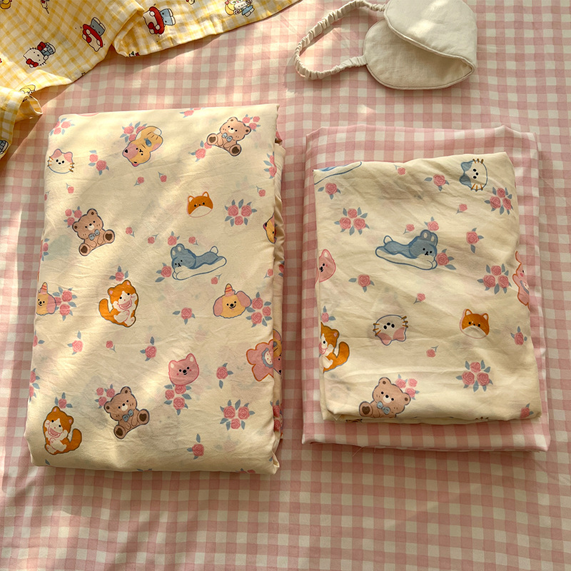 Cama de cuatro piezas de madres y bebés de clase A sábanas de algodón cubierta cama de dormitorio de estudiantes de tres piezas de cama