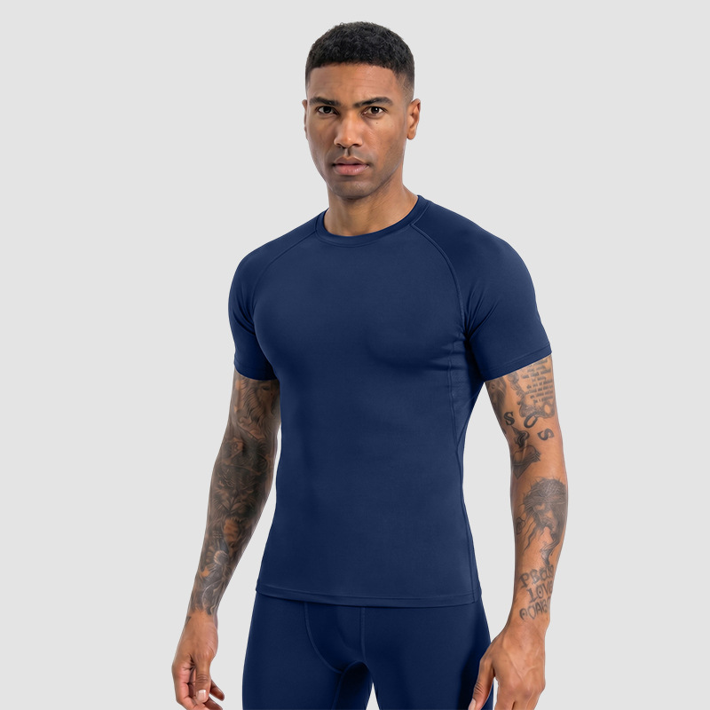 Fábrica de ropa Haolin personalizada ropa de fitness negra para hombres camisetas deportivas de manga corta al aire libre