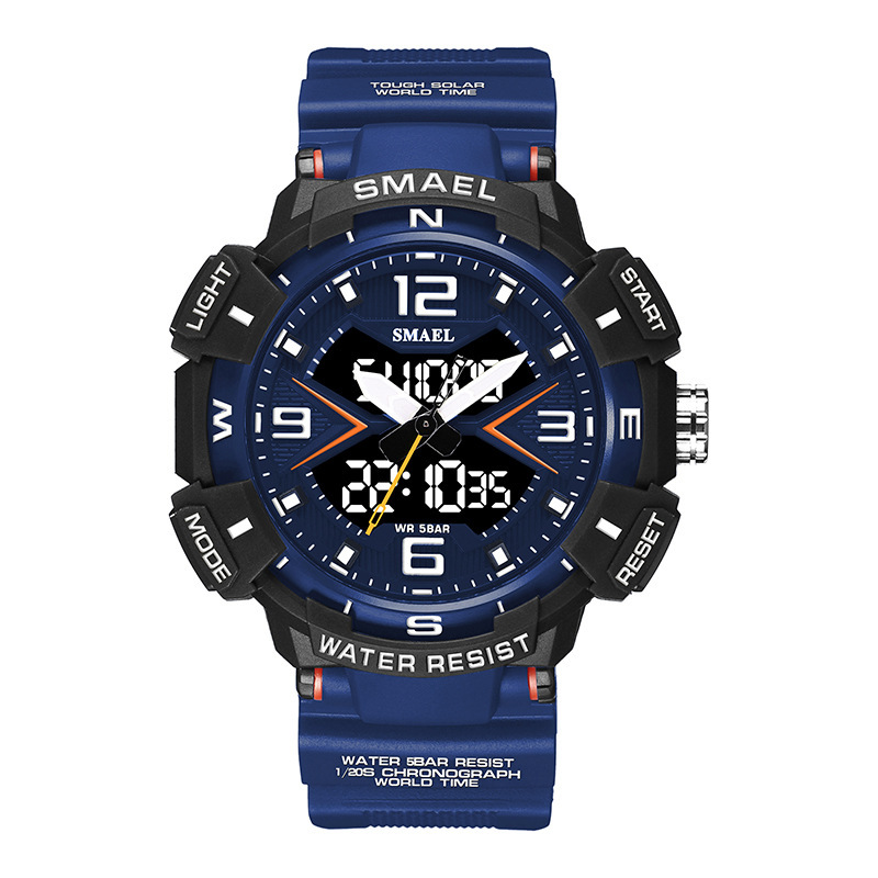 Smael nuevo reloj electrónico para hombres multifuncional al aire libre impermeable luminoso alarma reloj electrónico 8076