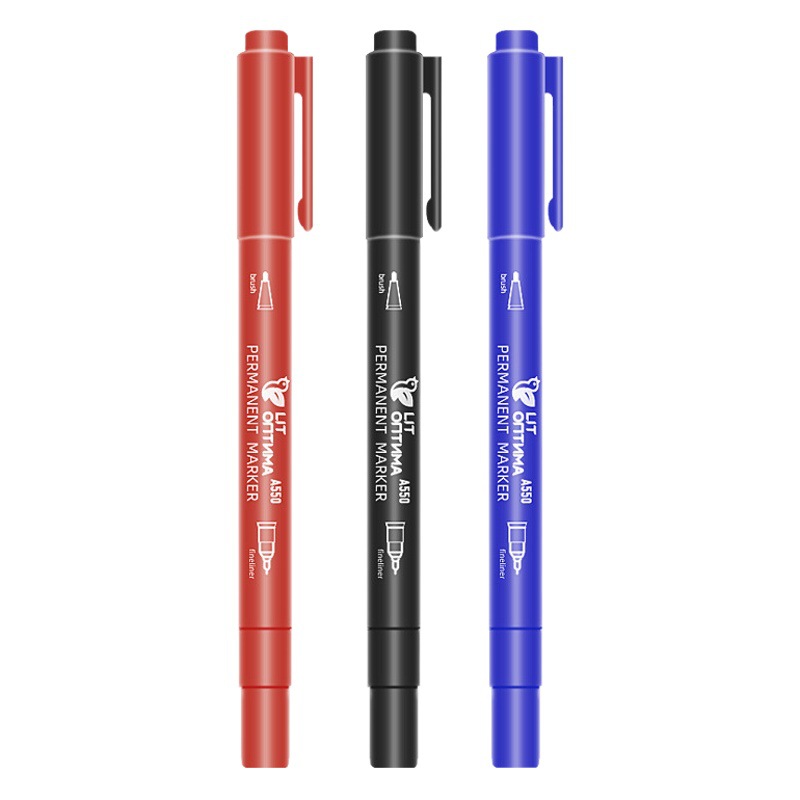 Art Hook pluma de marcado transfronterizo de doble cabeza pluma de tubo de aguja de borde de dibujo pluma de borde de gancho de cabeza delgada pluma de firma de CD de cabeza gruesa pluma de firma