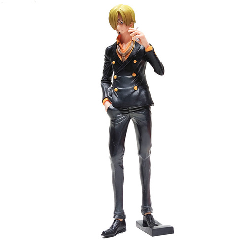 One Piece Super Large Set Black Clothes Smoking Sanji Figure Model Ornament Two-Dimensional Animation Peripheral Birthday Gift