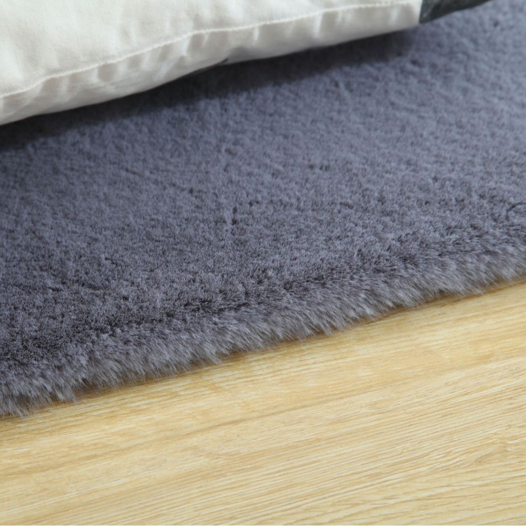 Alfombra de imitación de piel de conejo, alfombra para mesa de centro de la sala de estar, alfombra sencilla y moderna para dormitorio, alfombra gruesa lavable para estudio.