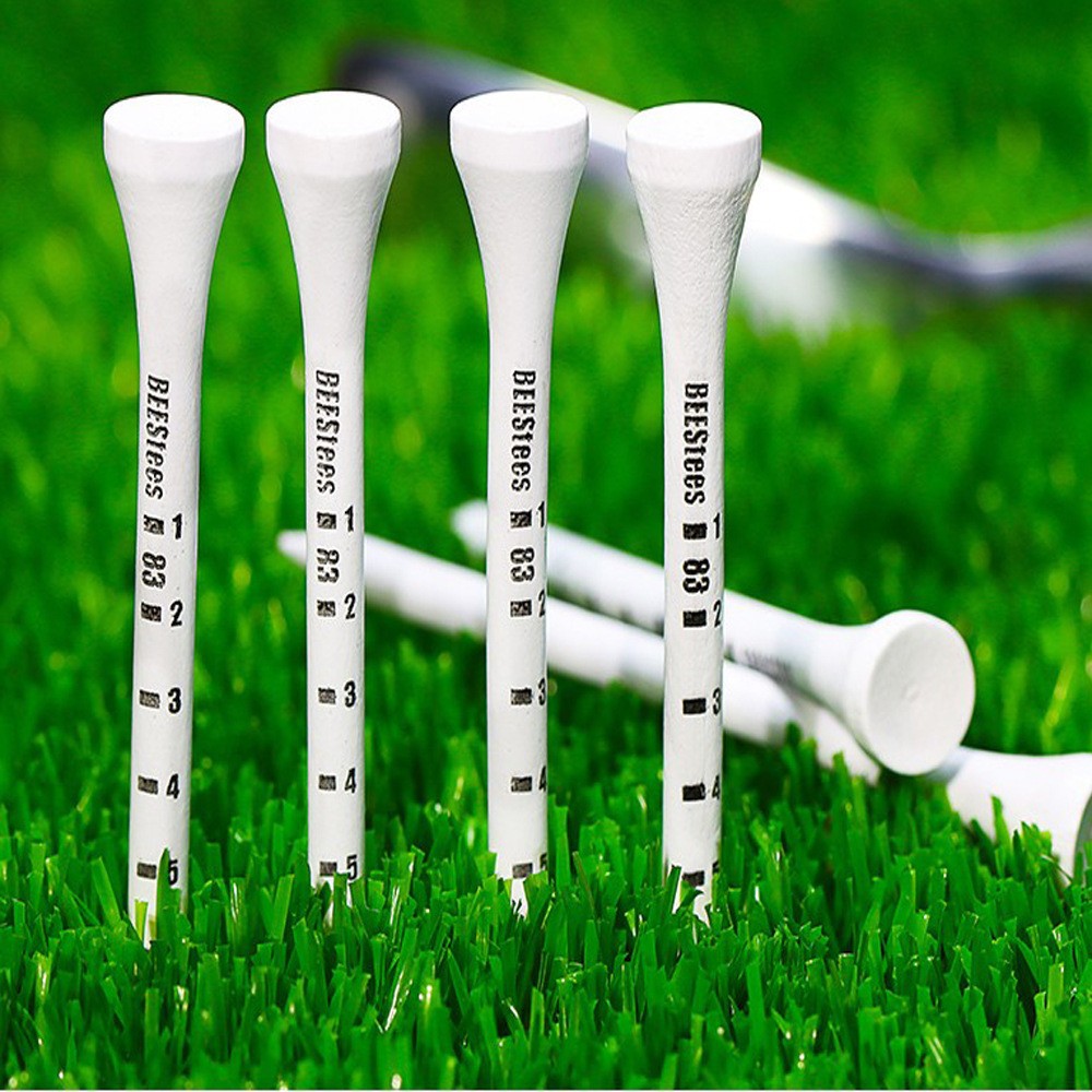 83mm solid wood golf tees, printed tees, club tees, tee boxes, white golf tees