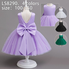 女童公主裙儿童大蝴蝶结中小童礼服连衣裙宝宝生日派对舞会演出服