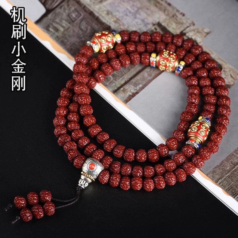 Jade-Like Patina Small Rudraksha Seed Bracelet for Men and Women, Vintage Material, Buddhist Prayer Beads, Jewelry Gift, Hand Chain, Prayer Beads Jewelry