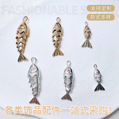 14 18k リアルゴールド電気メッキ色保持幾何学的な魚鯉ペンダント DIY 手作りジュエリーブレスレットネックレスイヤリングアクセサリー