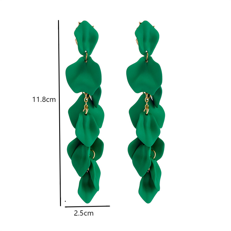 1 Pair Fashion Petal Arylic Stoving Varnish Women's Drop Earrings display picture 1