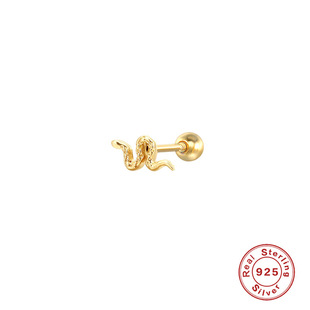 S925 silver diamond-embedded mini snake stud earrings cross-border thread piercing European zircon ear bone nails European and American snake-shaped earrings for women