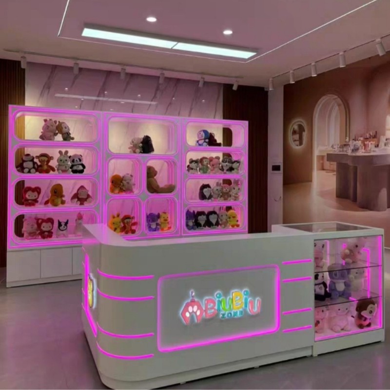 潮品展示柜电玩城潮玩店展示柜烤漆礼品柜设计玩具柜手办娃娃柜|undefined