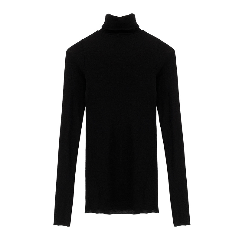 欧州在庫 テンセルウール 肌に優しい ソフトで滑らかな ハイネック スリムフィット インナー レディース 秋 2025年新作 Tシャツ