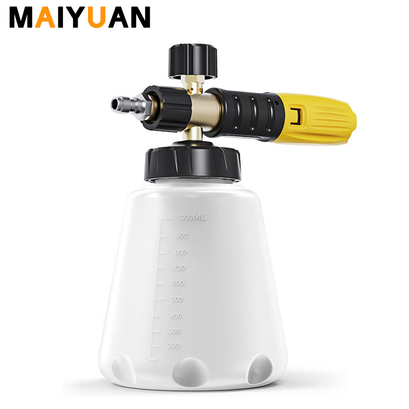 新款跨境高压清洗机泡沫喷壶PA壶泡沫炮1000ML高压水枪洗车泡沫壶