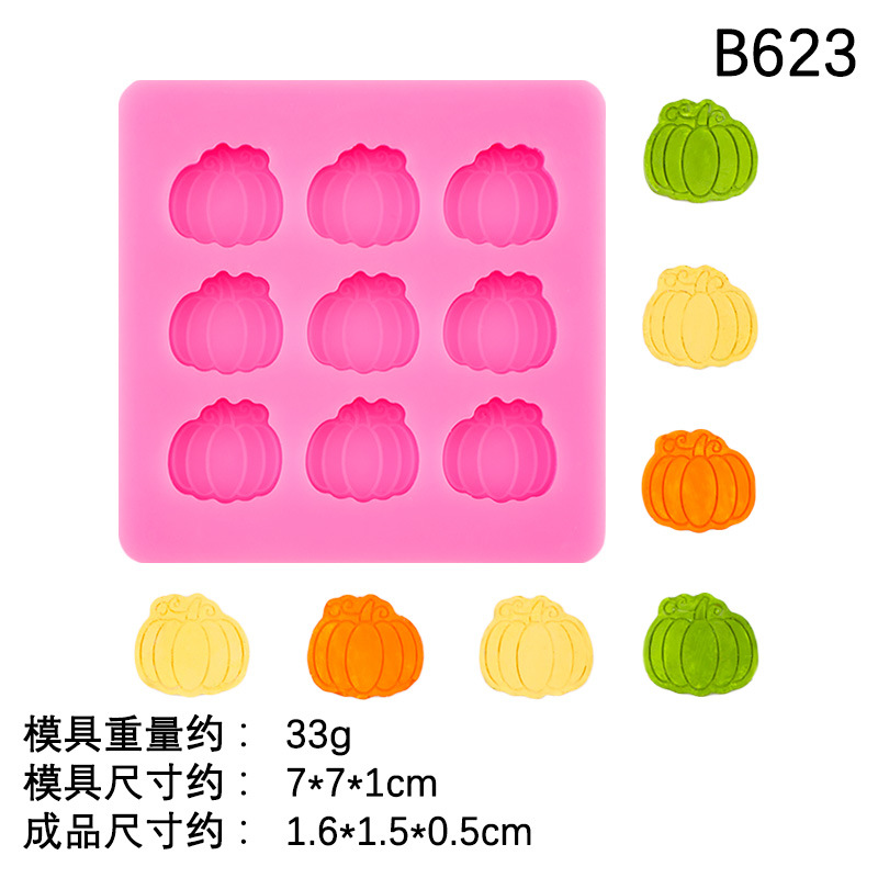 Lindo personaje de rana molde de silicona calabaza en forma de avellana molde de chocolate yeso goteo fuego pintura molde de cera