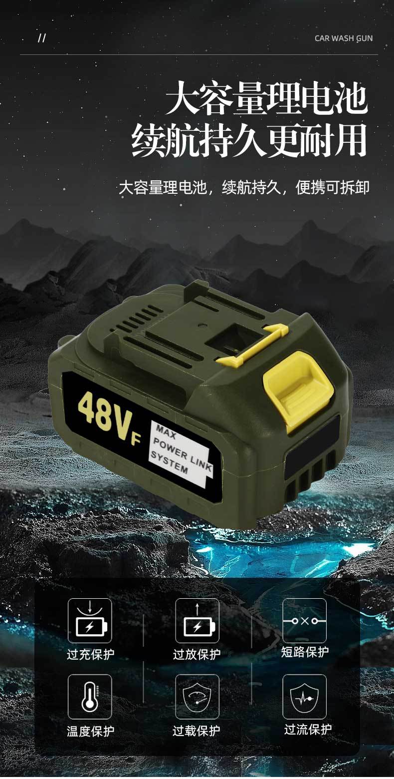 High Pressure Car Washer, Cordless, Brushless Motor, Lithium Battery