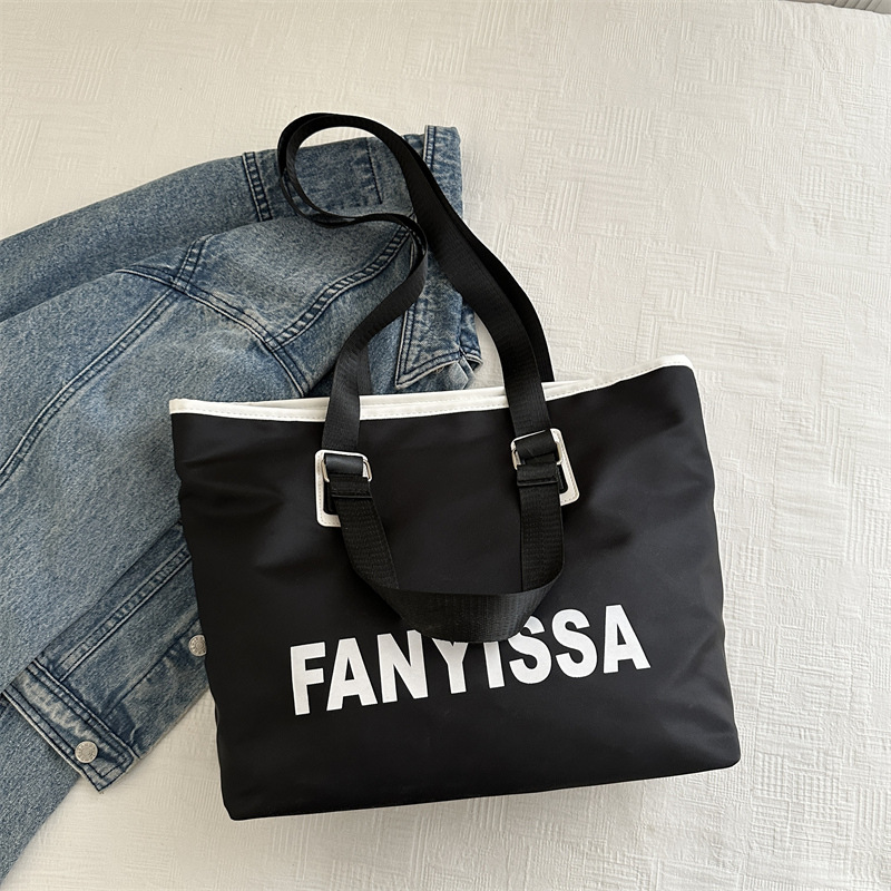 Tendencia letras personales ocio viaje de gran capacidad 2024 nuevo estilo de moda exterior ocio suave bolsas de hombro