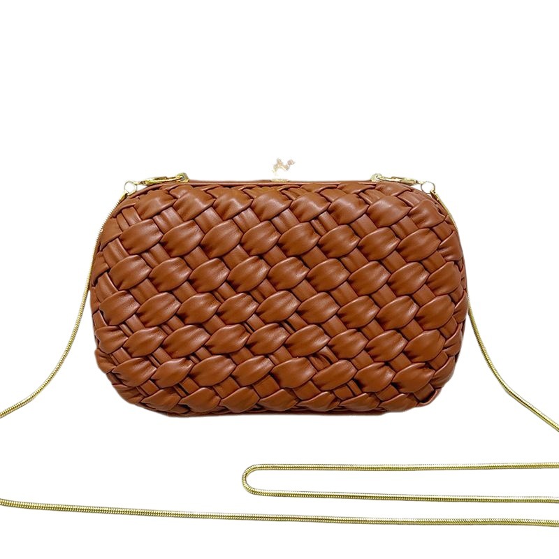 Women's Evening Banquet Bag Hand-Woven Clutch Versatile Shoulder Bag With Chain Strap New 2025 Fashion - Thumbnail 5