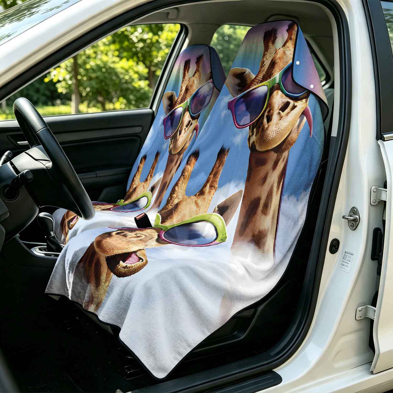 2-piece dual-use car seat cover, ultra-fine fiber, can be used as a beach towel, printed car protective seat cover 13
