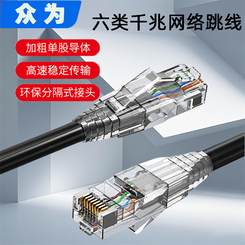 Household network cable six types of unshielded network cable six types of gigabit finished network cable RJ45 crystal head computer network cable